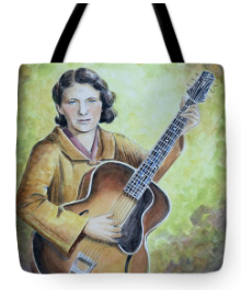 Tote Bag with Maybelle Carter and guitar